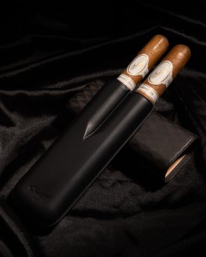 Davidoff Cigar Case Curing (XL-2 / Black Leather) + 2 Cigars Davidoff Cigar Case Curing (XL-2 / Black Leather) + 2 Cigars